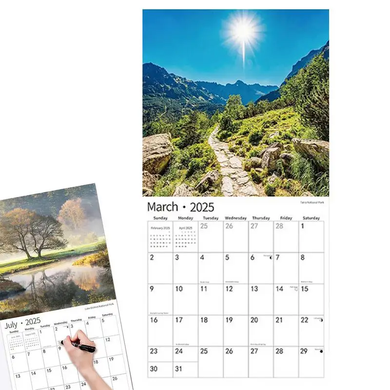 2025 National Parks Calendar Academic Planner Calendar Organizing National Parks Calendar Monthly Wall Calendar 12 Month