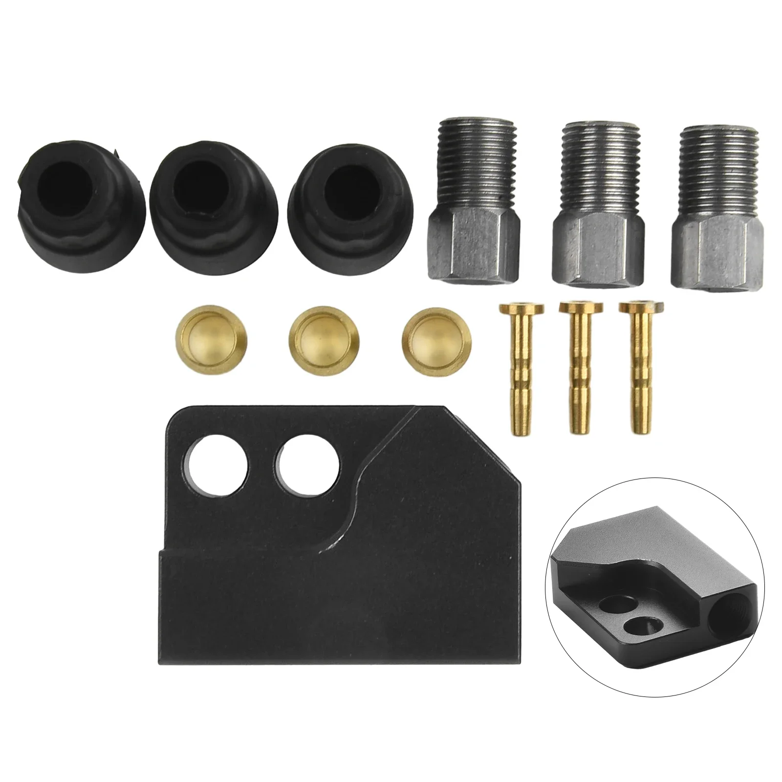 

Electric Vehicle Brake Cable Adapter About 35x25mm Aluminum Alloy Bicycle Components Black Olives High Quality