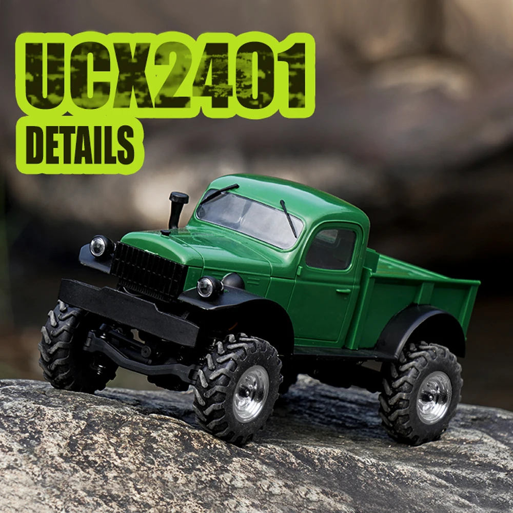 UDIRC 1/24 Mini Rc Car UCX2401 4WD Elektryczna wspinaczka Off Road 4x4 Krótka ciężarówka 2.4G Zdalnie sterowany samochód Zabawki stołowe dla dzieci