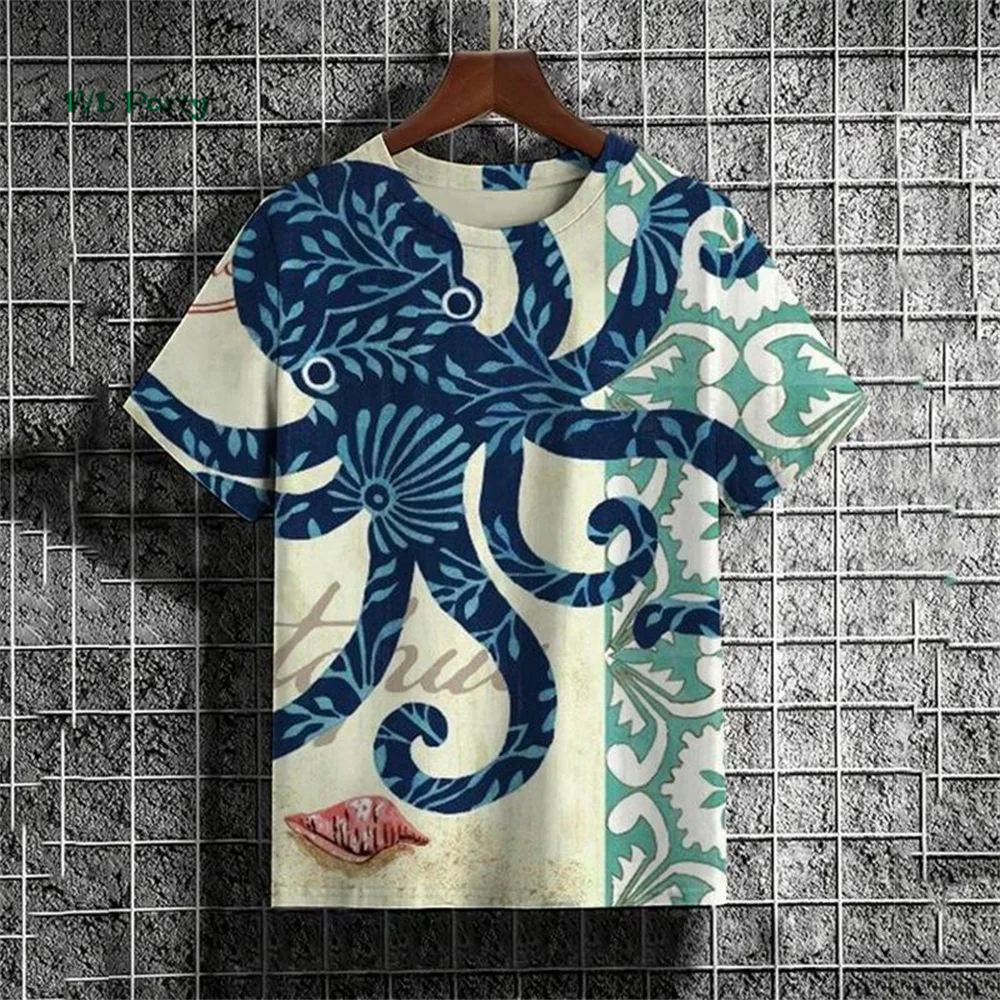 Vintage Japanese Men\'s T-Shirt 3D Ukiyo-E Printed Short Sleeve T-Shirt Casual Harajuku Tops Summer Men\'s Street Casual Clothing