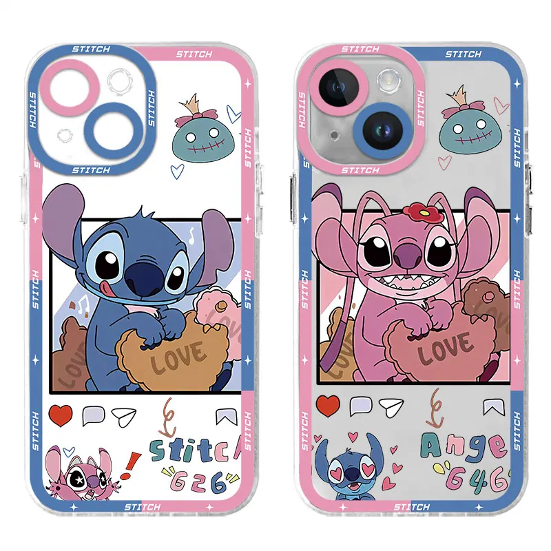 Cute Angel Stitch Case for Motolora Moto Edge 40 5G G71 G32 G22 G73 G72 G52 Transparent Soft Capa Luxury Cover