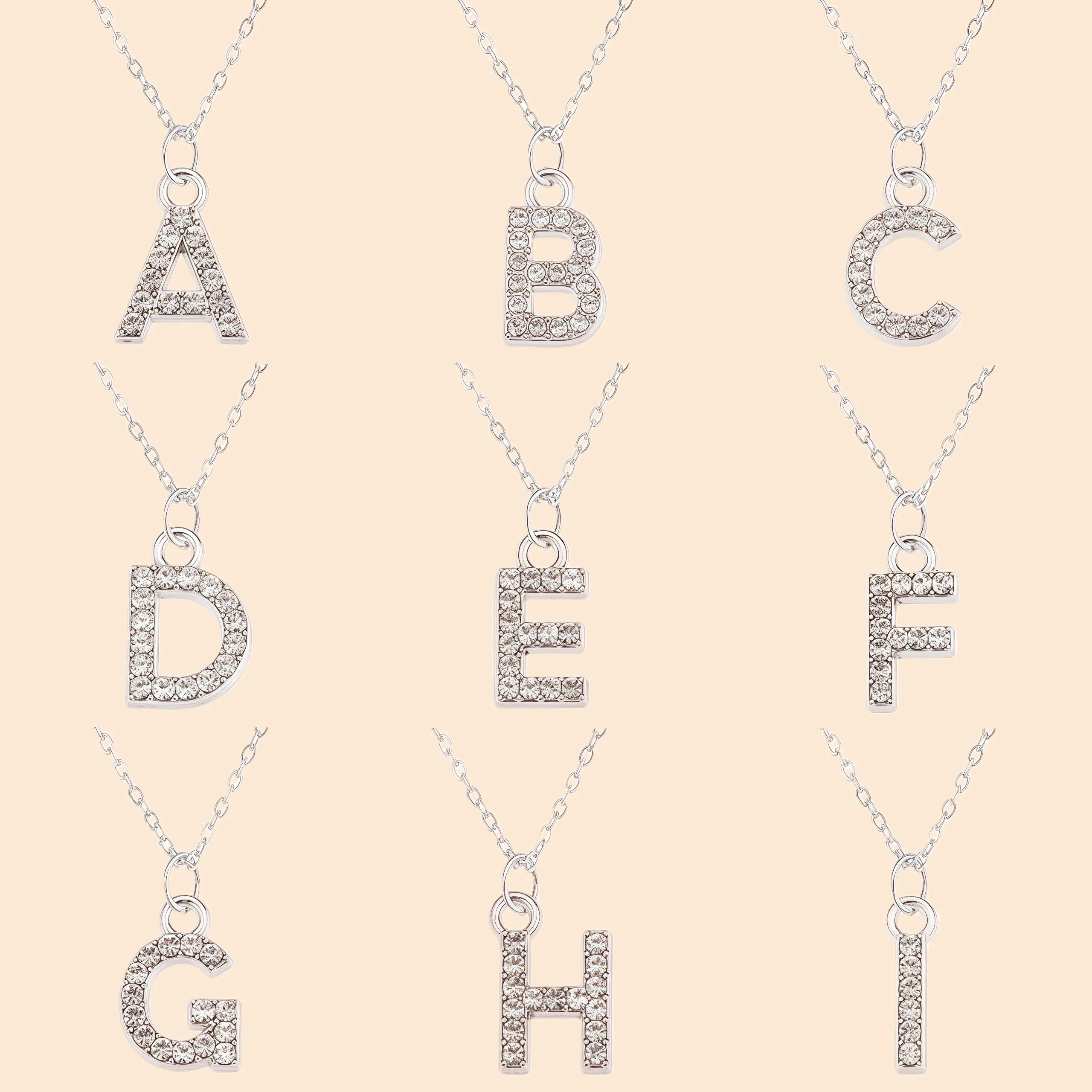 Glänzende Zirkon-Halskette mit Buchstaben-Anhänger, A-Z, 26 Initialen, Alphabet, Name, Schlüsselbeinkette für Frauen, Valentinstag, Party, Schmuck, Geschenk