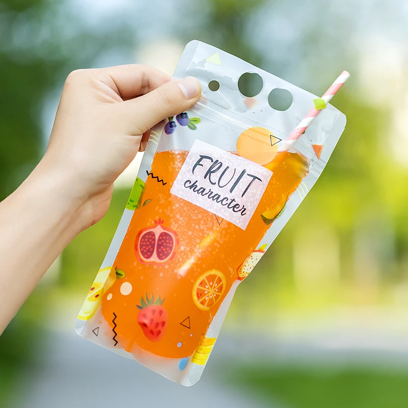 20/50/100Pcs Transparent Plastic Bag Juice Drink Milk Tea Package Portable Disposable Takeaway Kitchen Organizer Sealing Pouch