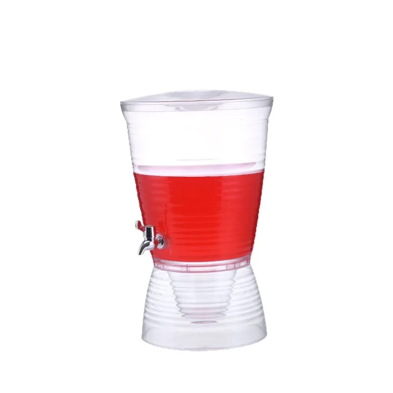 Acrylic plastic self-service juicer, water dispenser, cafeteria, large capacity, transparent stripes