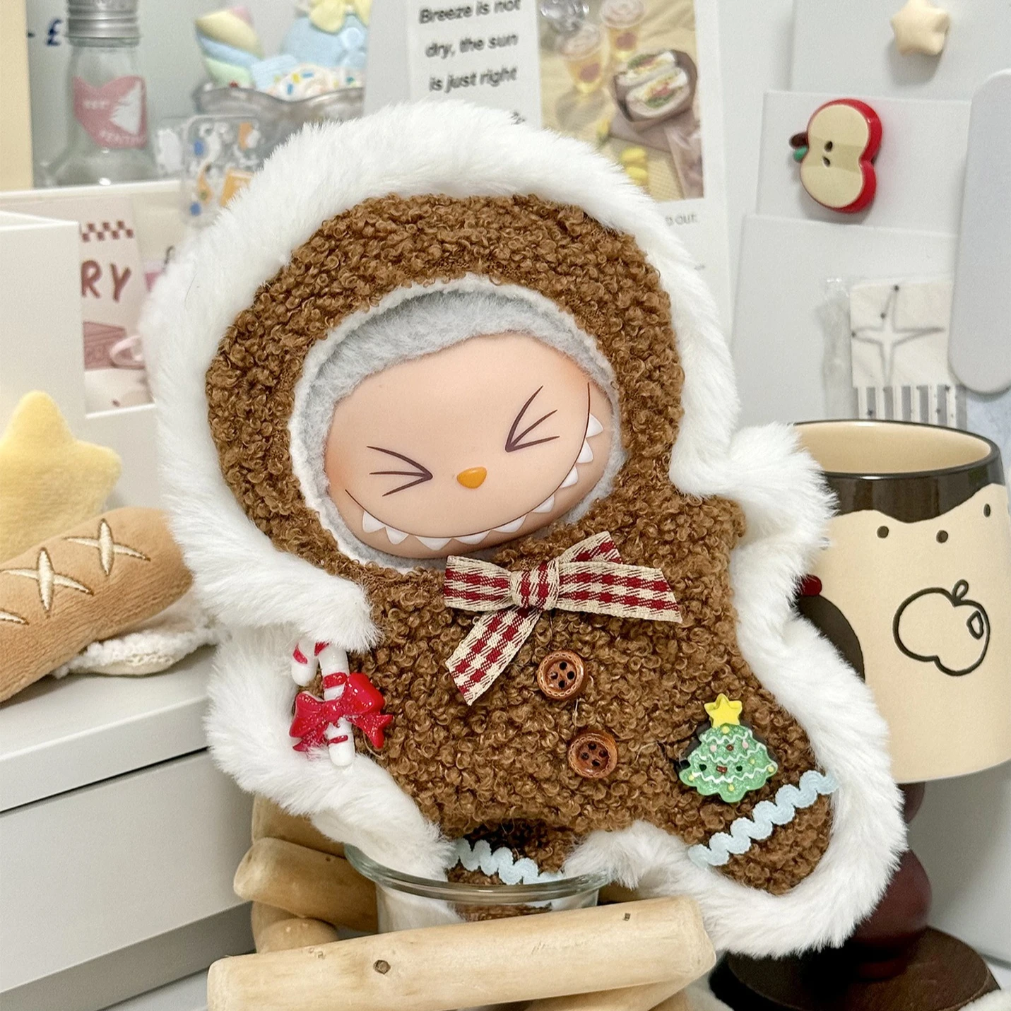 عيد الميلاد سانتا عباءة مجموعة ل Labubu 4.0 لطيف الزنجبيل رجل دمية الملابس ل 10 سنتيمتر Labubu V4 دمى اكسسوارات #4