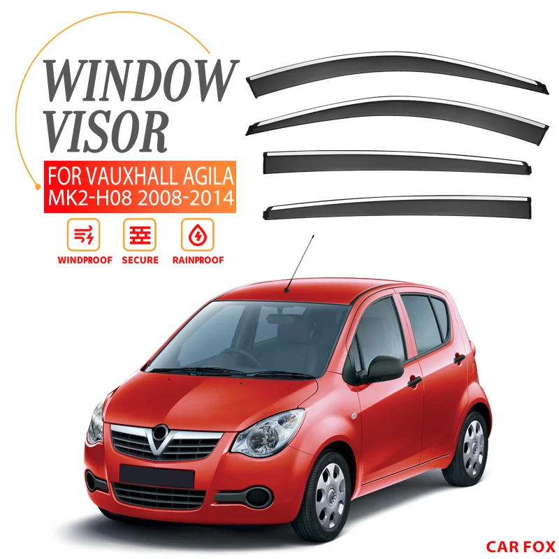 

For VAUXHALL Agila H08 2008-2014 Plastic Window Visor Vent Shades Sun Rain Deflector Guard For VAUXHALL Agila H08 2008-2014