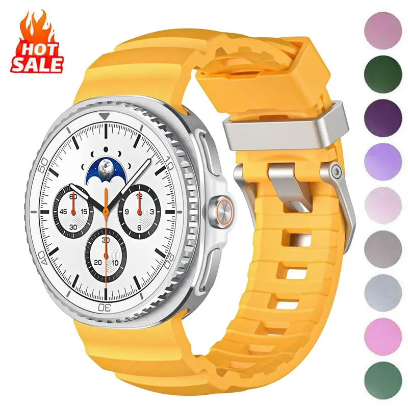 Correa deportiva de silicona para Samsung Galaxy Watch 8, 40mm, 44mm, 8 correas clásicas de 46mm para Samsung Galaxy Ultra, accesorios de pulsera para reloj