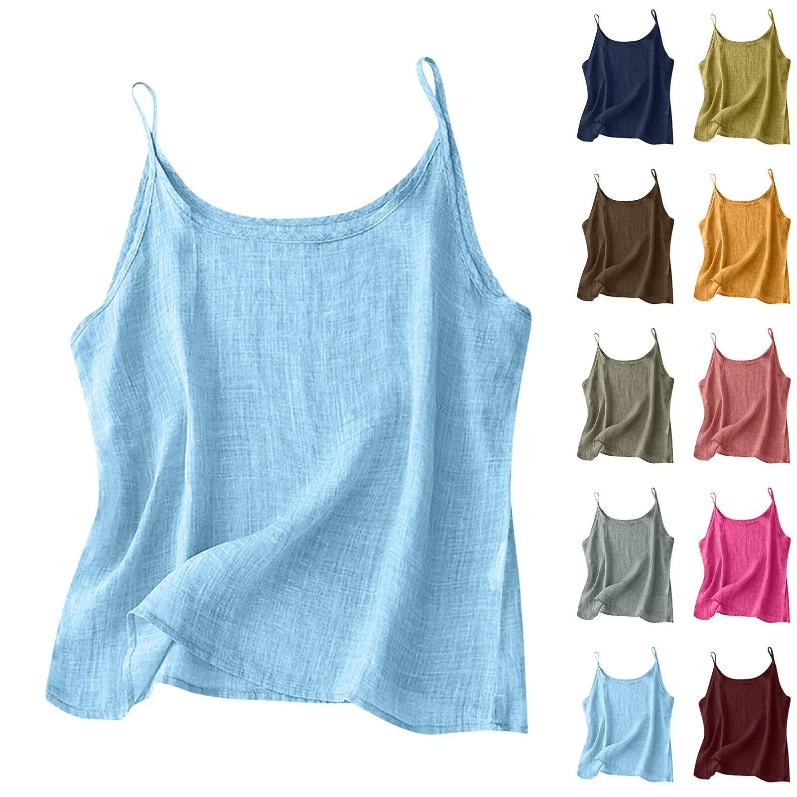 Women's Vintage Linen Camisole Summer Top