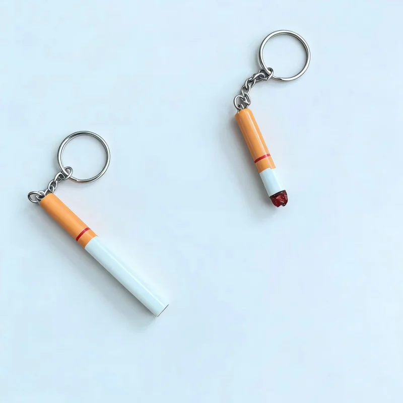 Creative simulation fun cigarette keychain, fashionable and cute bag hanger, car key ring, fun friends' jewelry DIY gift