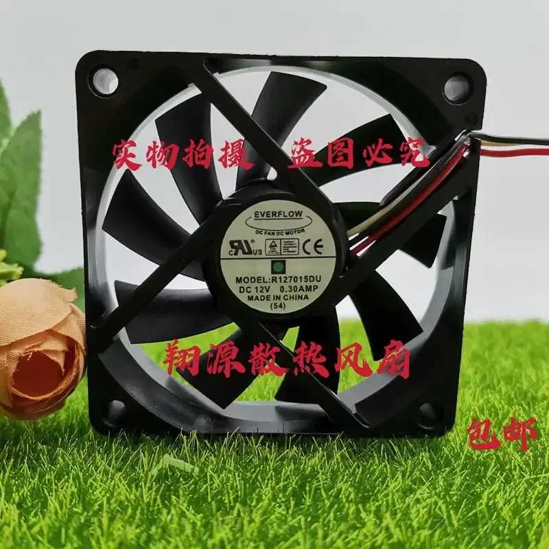 

New EVERFLOW 7015 12V 0.30A R127015DU CPU Industrial Control Chassis Cooling Fan for EVERFLOW