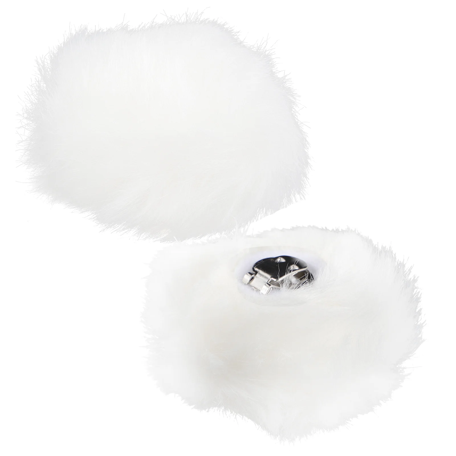 2 pezzi accessori per scarpe clip bianche fai da te palline di peluche decorative da donna uso multiplo per pelliccia artificiale accattivante