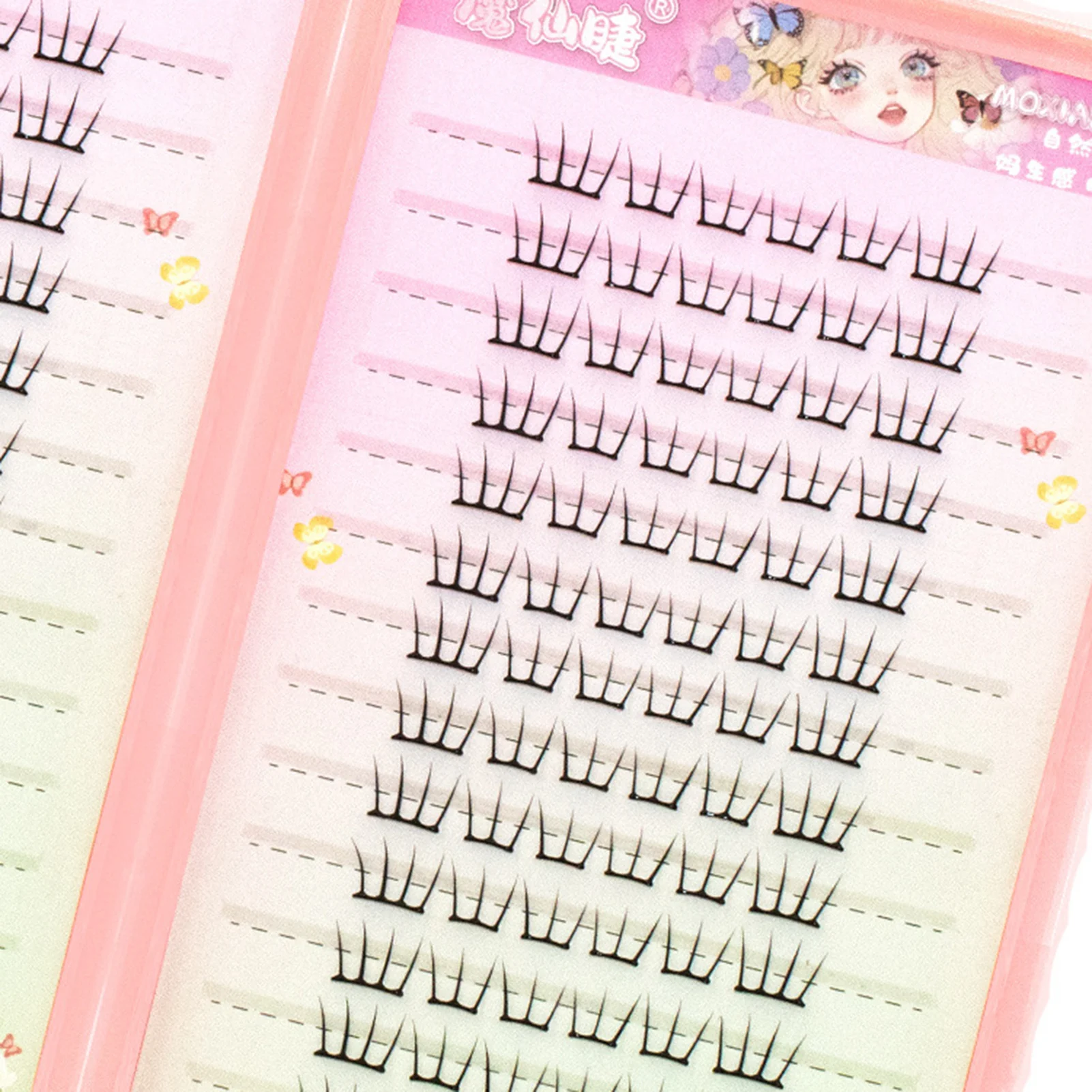 接着剤不要のつけまつげ、セルフ接着式まつげ、DIYまつげクラスター、まつげエクステ、ふわふわCカール、ソフトキャットアイ、個別クラスター