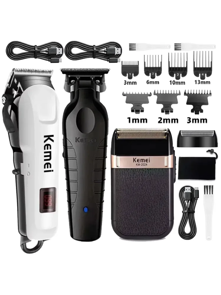 Kemei Tondeuse Km-809A Km-2299 Km-2024 UBS Oplaadbare Draadloze Baardtrimmer Krachtige Elektrische Tondeuse voor Mannen - afbeelding 2