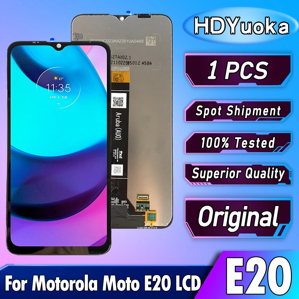 Original 6.5" For Motorola E20 LCD XT2155 XT2155-1 Display Touch Screen Digitizer For Moto E20 LCD XT2155-3 Repair Parts