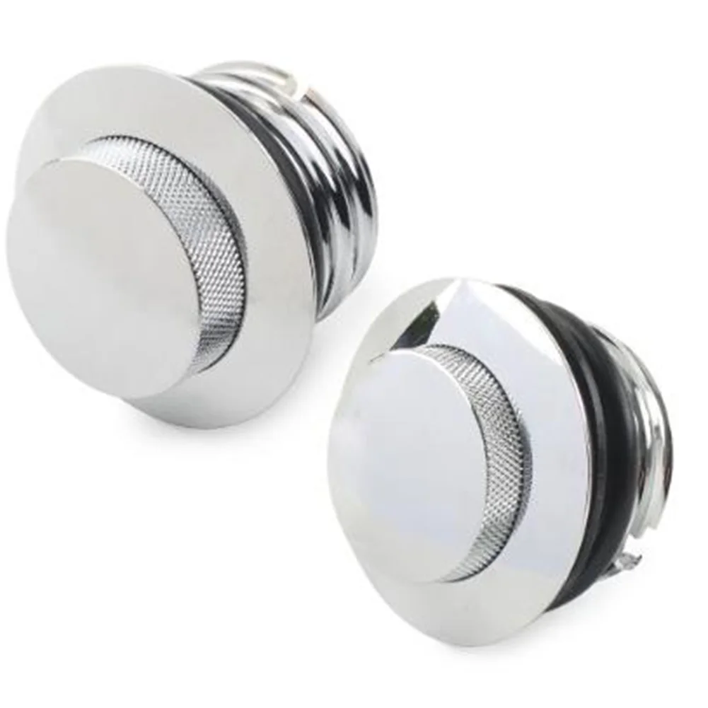 

Motorcycle Left+Right Threaded Flush Up Gas Cap Vented Tank Cap For Dyna Black/Silver Motorcycle Gas Cap Oil Tank Cap