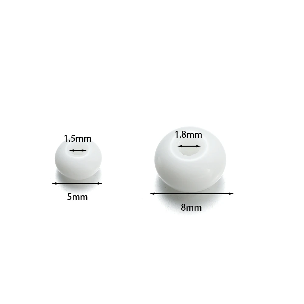 20g/Lot 5/8mm White Flat Round Glass Loose Seed Beads For Jewelry Making DIY Handmade Bracelet Necklace Earring Accessories