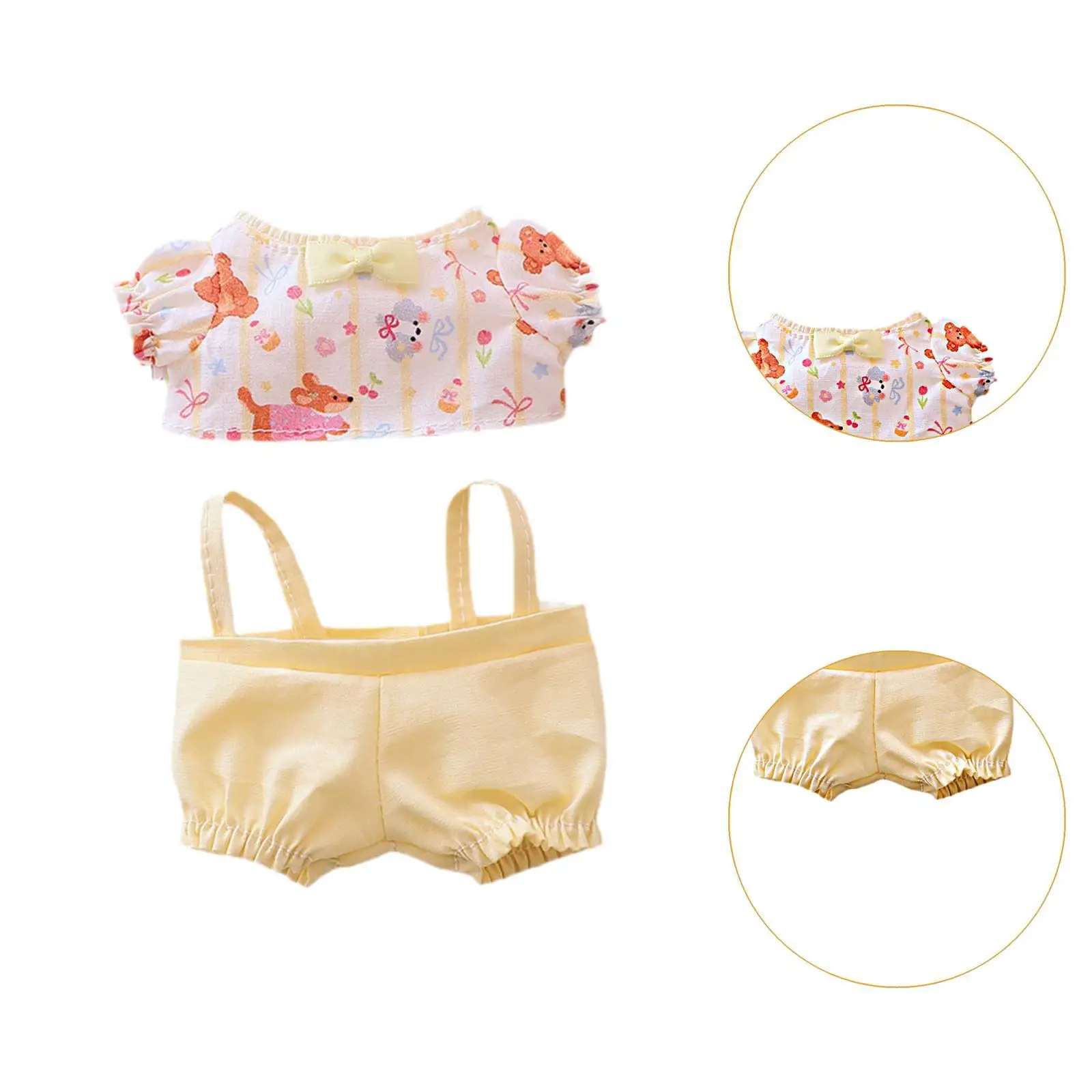 Pluche poppenkleertjes voor poppen van 15-17 cm, doe-het-zelf-kostuums, zachte pluche popaccessoires