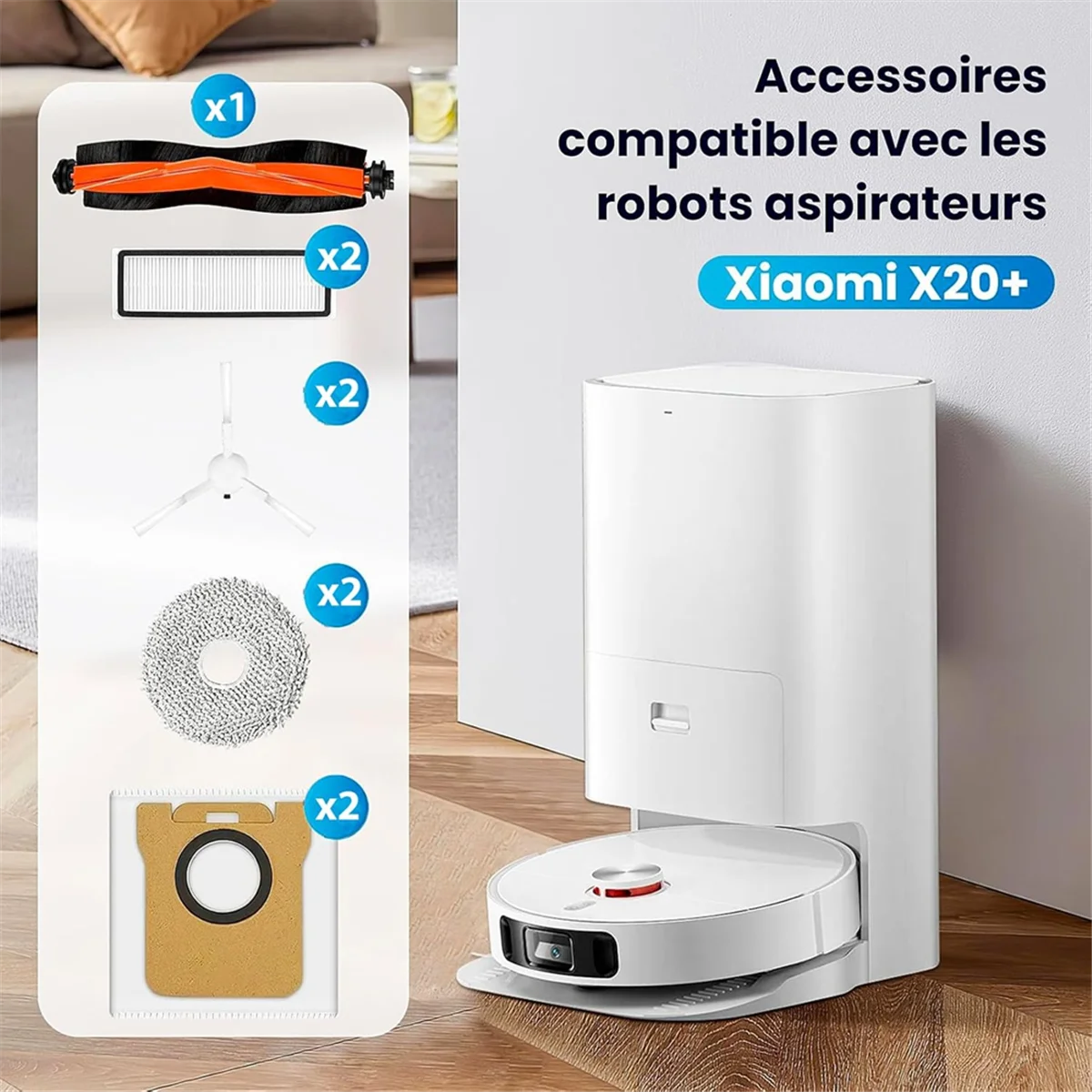 ملحقات Y32A لـ X20+/X10+ Plus، لفرشاة الجانب الرئيسية لـ L10s Ultra/L10 Ultra Robot، المرشحات، قماش الممسحة، أكياس الغبار