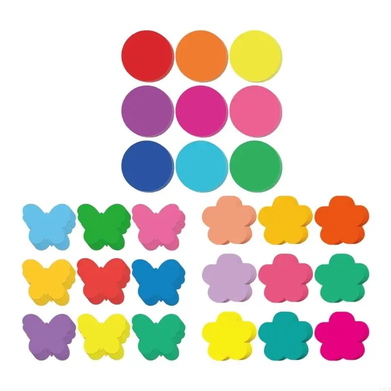 

Y5LB 108 Pcs Butterfly Cutout Flower Die Cut Colorful Flower Cutouts School Supplies