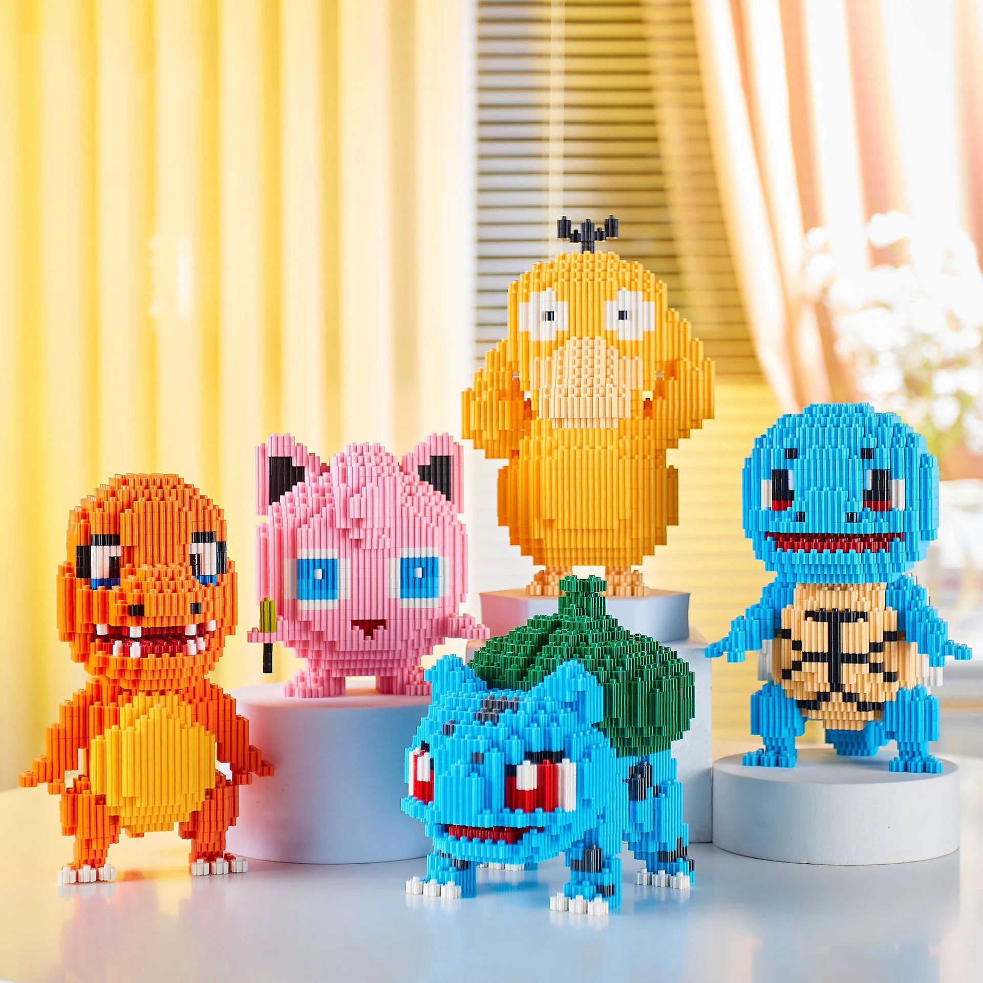 

Pokemon Charmander Magic Building Blocks Ivysaur Jigglypuff Squirtle Psyduck Figures Mini Connection Bricks Toys For Children