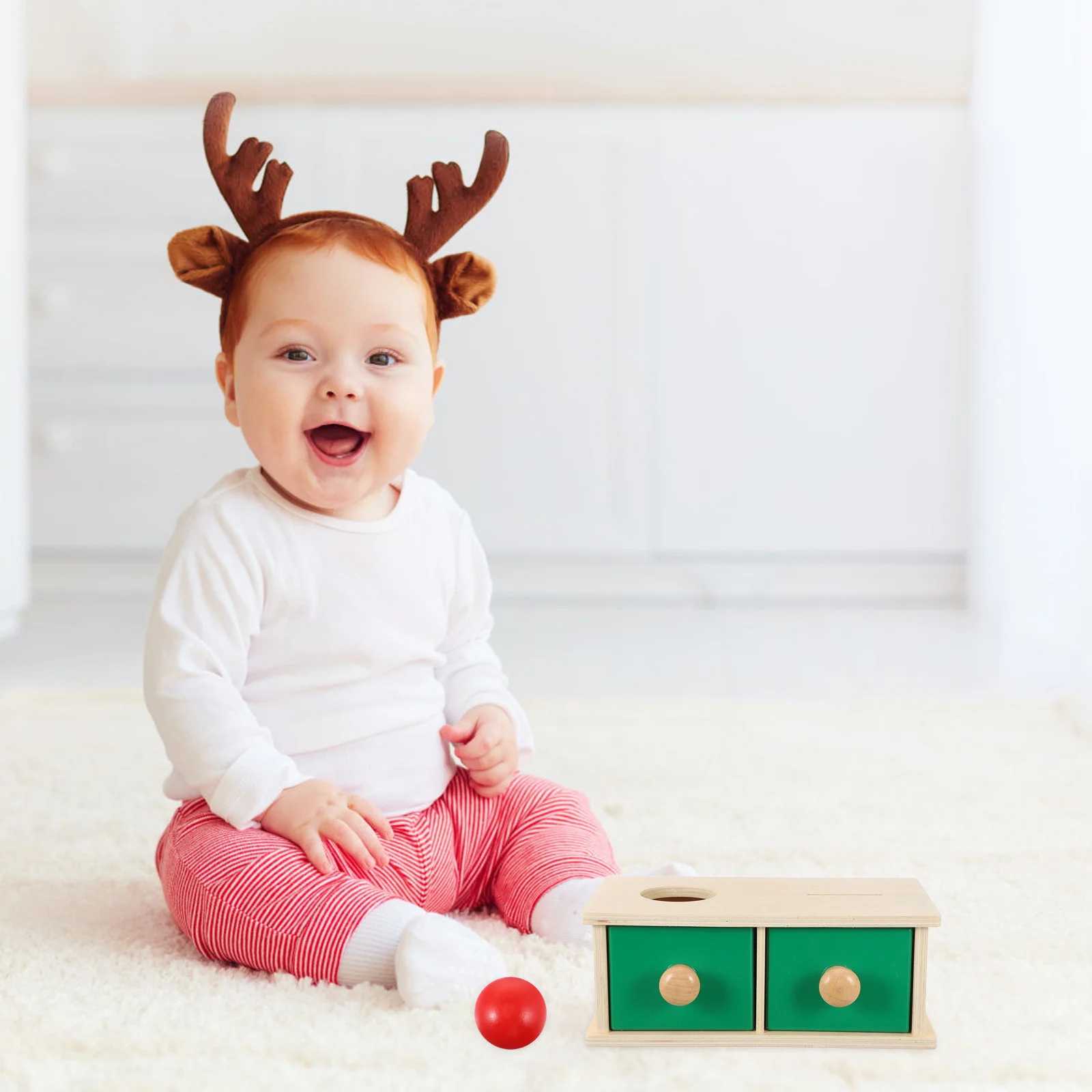 Caja de monedas para bebés pequeños, clasificador de formas de habilidades motoras finas, aprendizaje de madera para bloques de actividades Montessori de 1 a 2 años