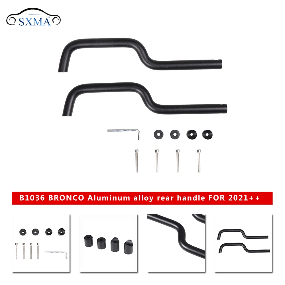 

SXMA B1036 Aluminum Alloy Rear Handle Metal Grip Grab Bars Kit for Ford Bronco 2020++