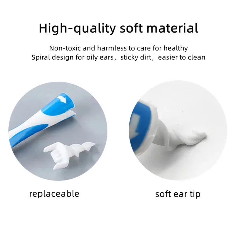 

16 pcs Ear Cleaning Tools Tools Ear Scoop Cleaning Ear Wax Silicone Soft Spiral Beauty Care Gadget Portable Personal Hygiene Set