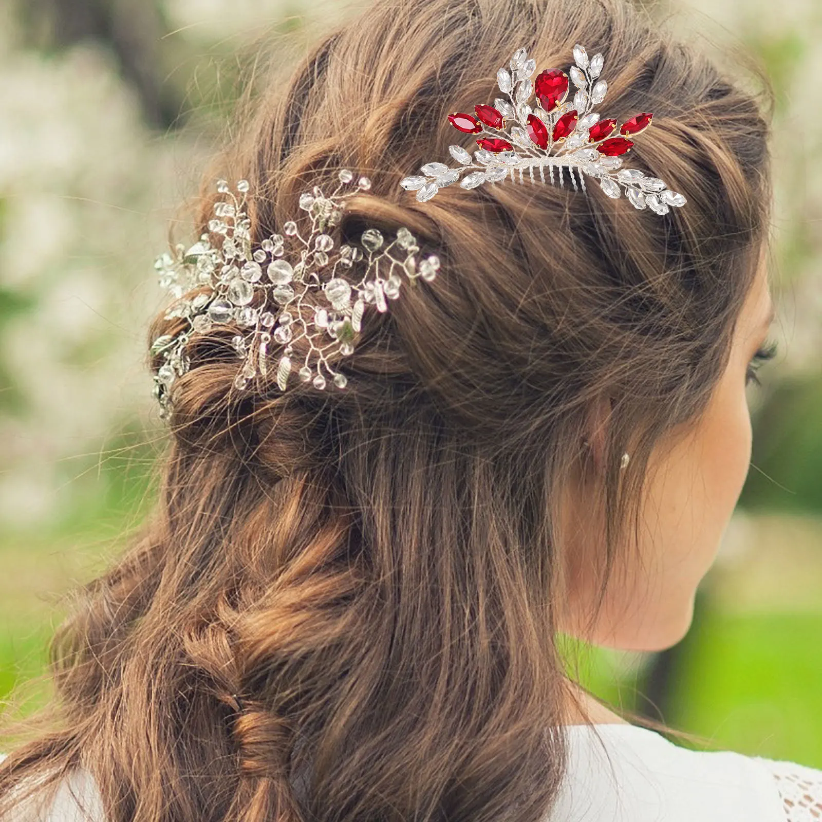 

Bridal Hair Comb Rhinestone Wedding Headpiece Side Insert Combs Elegant Hairstyle Photoshoot Props Hair Decor Accessories