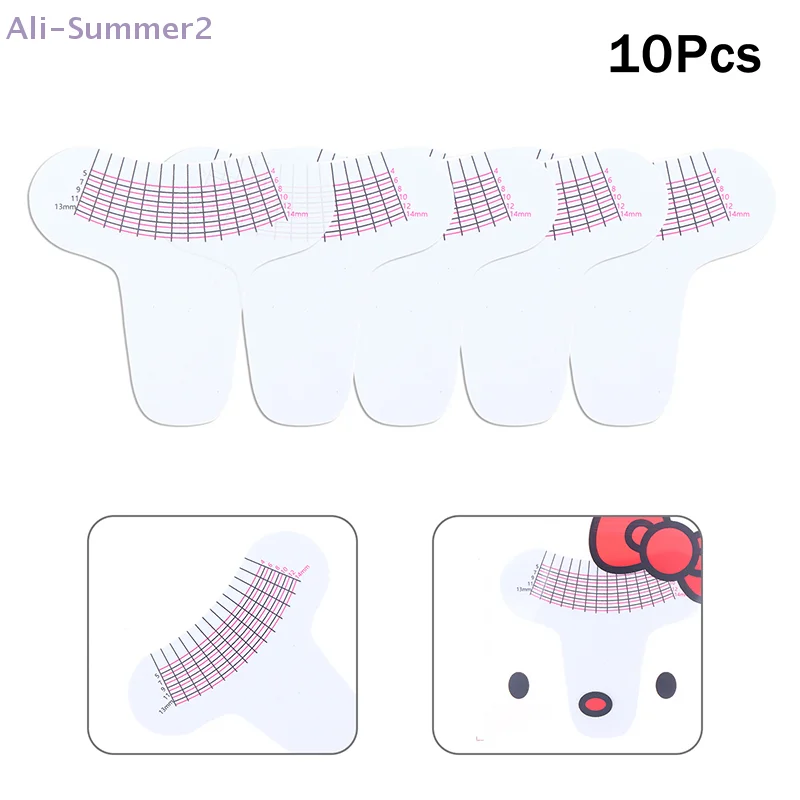 {Summer2} Regla de medición de longitud de pestañas, regla de plástico suave portátil, accesorio de crecimiento de extensión de pestañas, herramienta de maquillaje, 10 Uds.