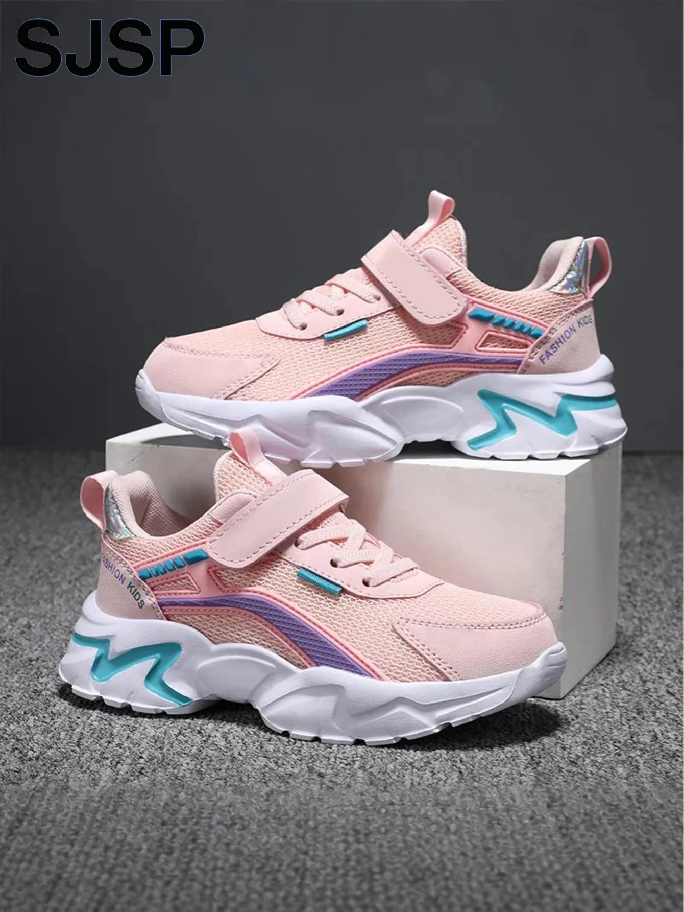 أحذية كاجوال للأطفال شبكية وردية قابلة للتنفس للفتيات، أحذية جري عصرية خفيفة الوزن للمراهقين الذين تتراوح أعمارهم بين 7-15، أحذية رياضية للأطفال الطلابية للفتيات #2