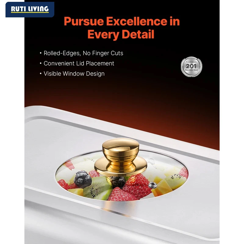SucceBuy 8 Qt 4 Pack Chafing Dish Buffet Set Stainless Steel Chafer with 2 Full Size and 4 Half Size Pans Catering Warmer Server