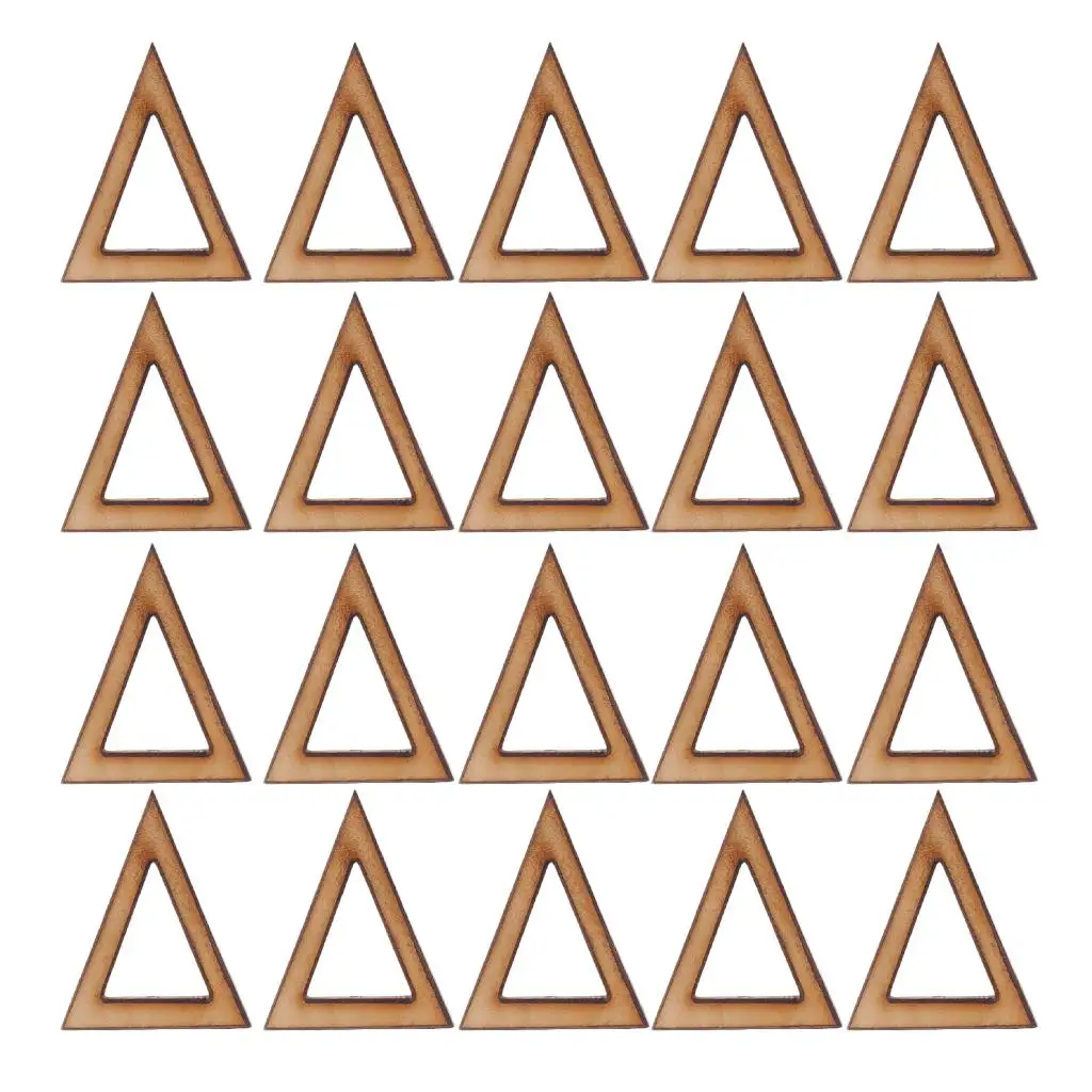 20pcs Wooden Frame Shapes Pendant Embellishment DIY Jewelry Making