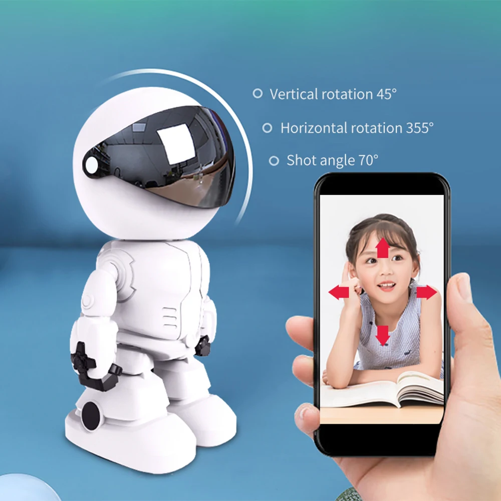 1080P Smart Robot WIFI Camera 2MP Mini Home IP Cam Alarm Baby Monitor Video Intercom Auto Track Security Protection Surveillance