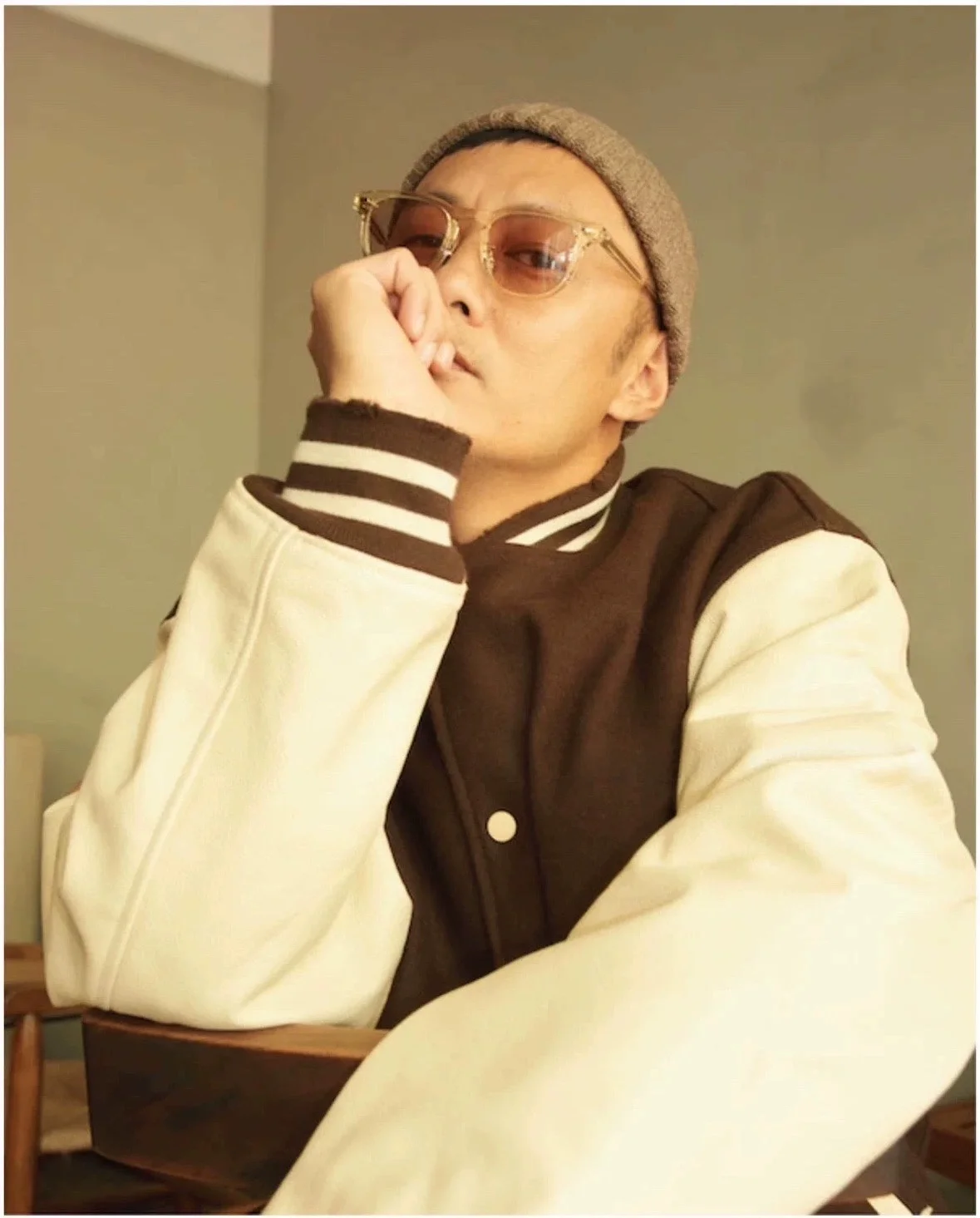 

Waed Vintage Leather Sve Patchwork Wool Baseball Jaet Workwear Pilot Sle Youthful Autumn Winter Long Sve Coat