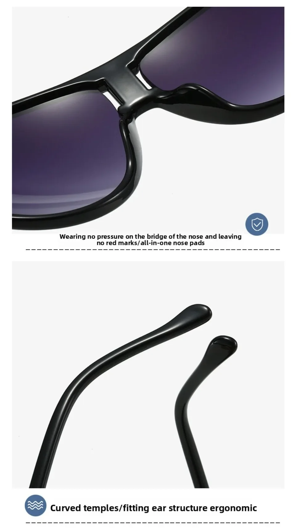 Retro Sonnenbrille Outdoor Sport Ultraleichte Gläser UV400 Luxus Designer Sonnenbrille Luxus Oculos Feminino Zubehör – Detail 4