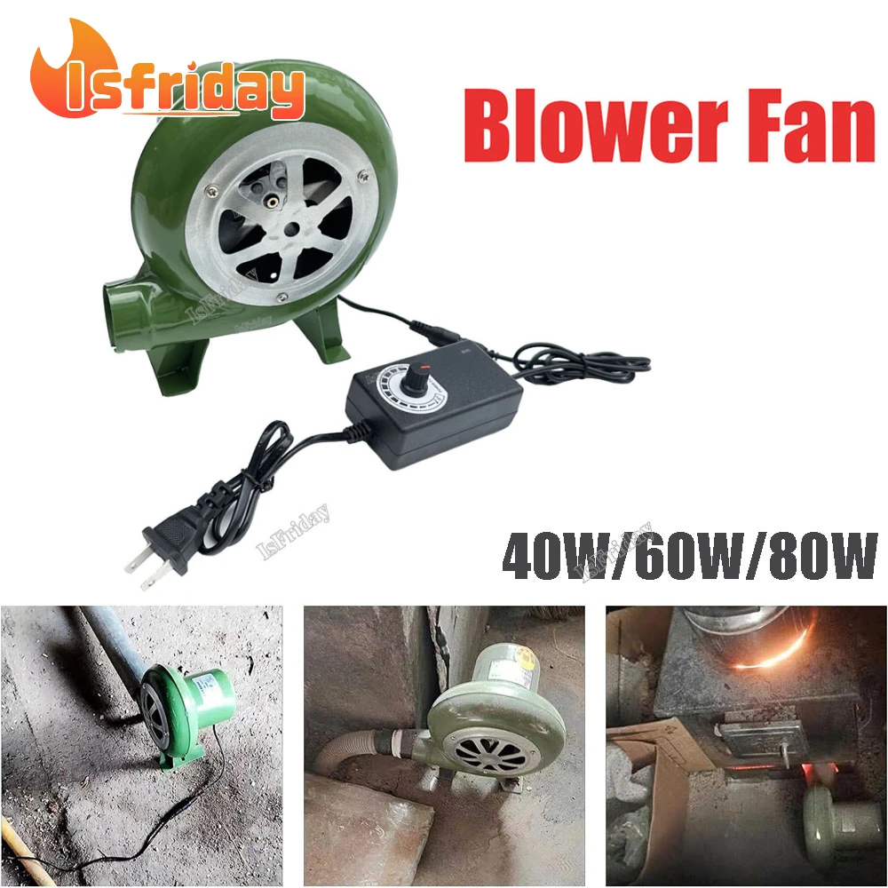 Electric Blower Fan BBQ Fan 100v 220v Suitable for Barbecue Mini Blacksmith Forges Blower with Speed Adapter AC100-240V M89B