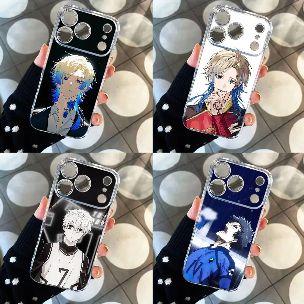 

Anime B-Blue Lock Clear Hard Phone Case For IPhone 17 16 15 14 13 12 11 Mini Pro Max Plus Transparent Cover AS