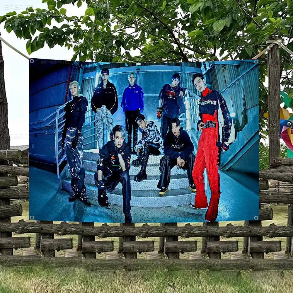 KPOP Hot A-ateez Large Size Flags Printing Patterns Interesting Birthday Party Decorations Banner