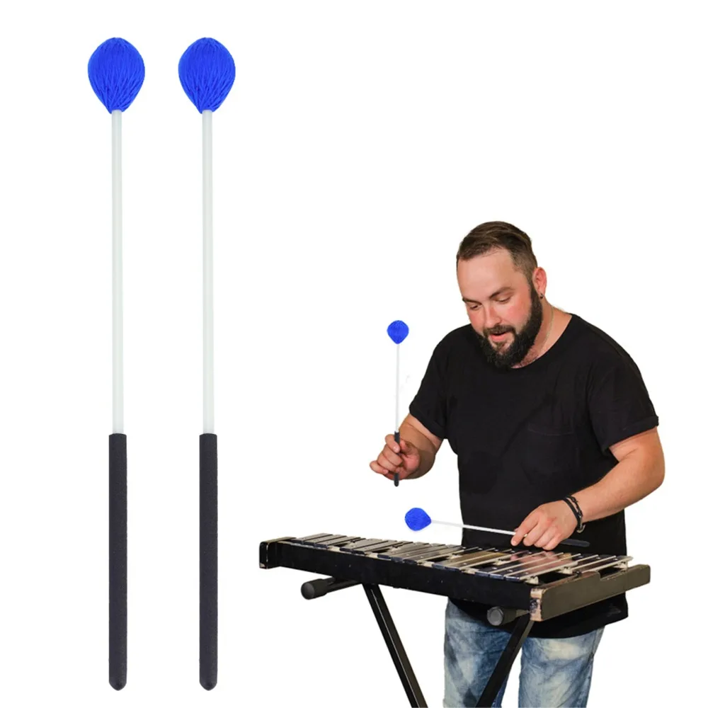 ​​Fiberglass Handles​ Yarn Head Marimba Mallets​ ​Lightweight ​Blue ​Keyboard Marimba Mallets​ ​14.2 * 1.4in