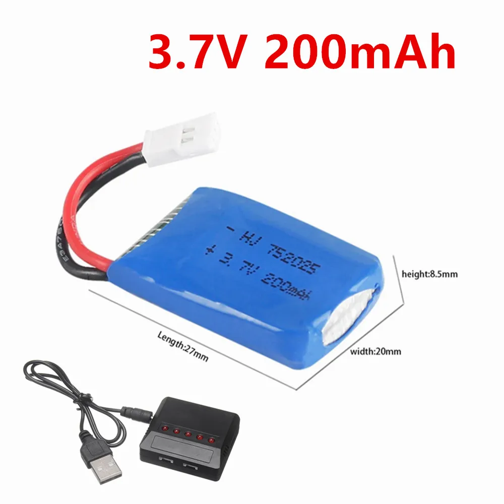 X4 X11 X13 battery 752025 3.7V 200mah LiPo battery + 5 in1 charger for Syma X4 X11 X13 RC Quadcopter helicopter spare parts