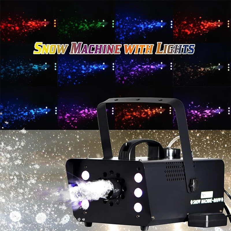 800W Snowflake Machine 6PCS RGB 3in1 LED Colorful Spray Equipment Fogger Stage Fog Machine For Dj Disco Wedding Party Banquet