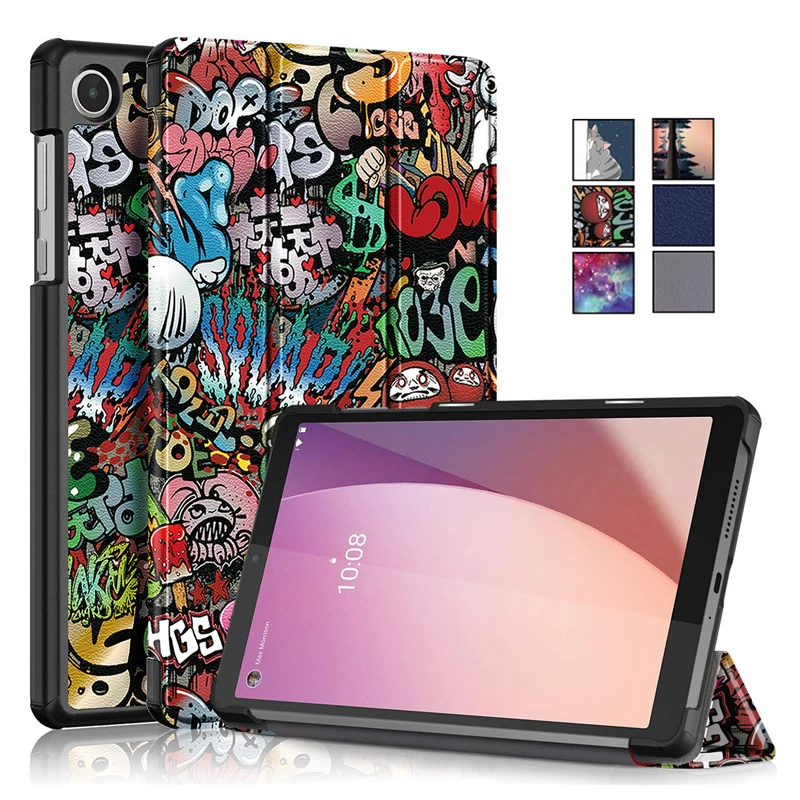 Funda For Lenovo Tab M8 4th Gen Case tb300fu tb300xu Fashion Paint Magnetic Leather Cover For Coque Lenovo Tab M8 Gen 4 Case 8
