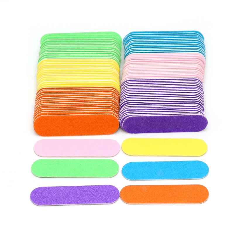 100 Pcs/Lot Nail Art File For Manicure Wood Washable Professional Material Nails Accessories and Tools Sanding Dead Skin Removal