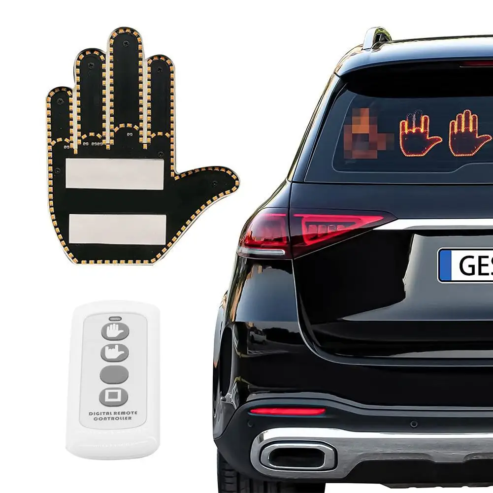 

Funny Car Finger Light Road Rage Signs Middle Finger Gesture Light Give The Love LED High-Quality Car Accessories