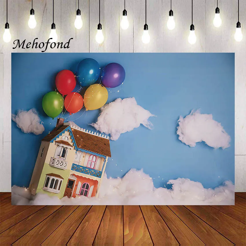 Mehofond Photography Background Boy Adventure Balloons Baby 1st Birthday Party Cake Smash Decoration Backdrop Photo Studio Prop