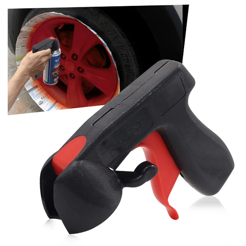 Instant Aerosol Trigger Handle Can-Gun, Converts Spray Cans to Spray Guns, Full Hand Grip, Reusable, Easy Clip-On/Off, and Unive view 3
