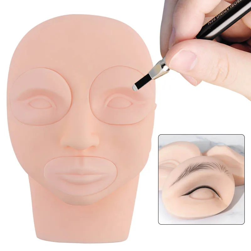 

Detachable Makeup Practice Head Mold Eyelash Extension Beginner Training Lash Lifting Silicone Mannequin Head Removable Eyes Lip
