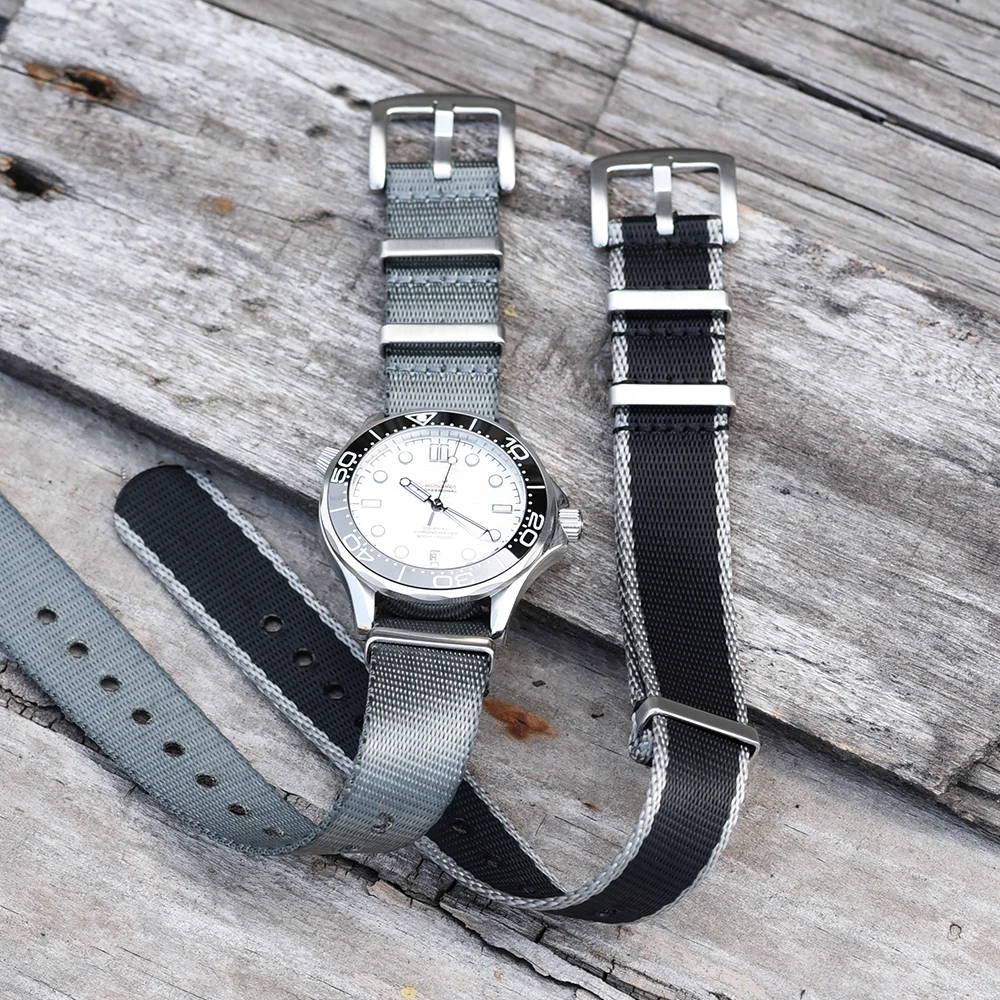 Premium Grade 20mm 22mm Seatbelts Fabric Nylon Watchbands Army Sports Nylon Straps Durable Wristbands For Traditional Watches