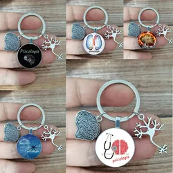 1pc Brand New Keychain Medical Anatomy Key Brain Heart Nerve Cell Shaped Keychain Doctor And Nurse Bag Chain Jewelry Gift Psycho