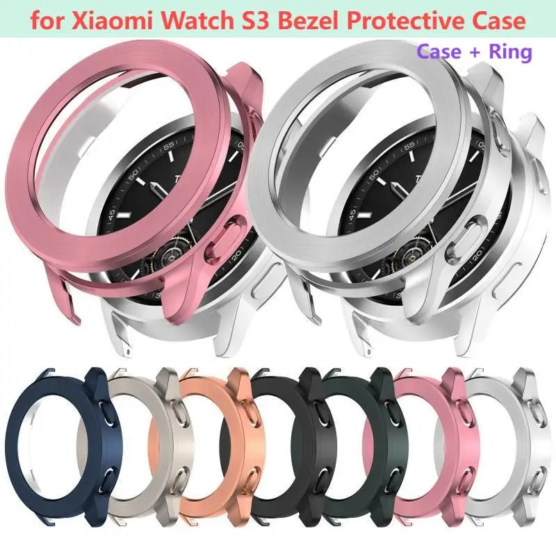 TPU Case +PC  Bezel for Xiaomi Watch S3 Protective Cover WatchS3 Protector Cover and Watch Bezel Protective Anti-Scratch Accesso